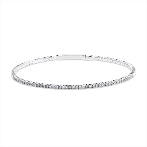Tennisarmband 4er-Krappe 14kt Weißgold Flex-Band, variabel mit 3,33ct Diamanten