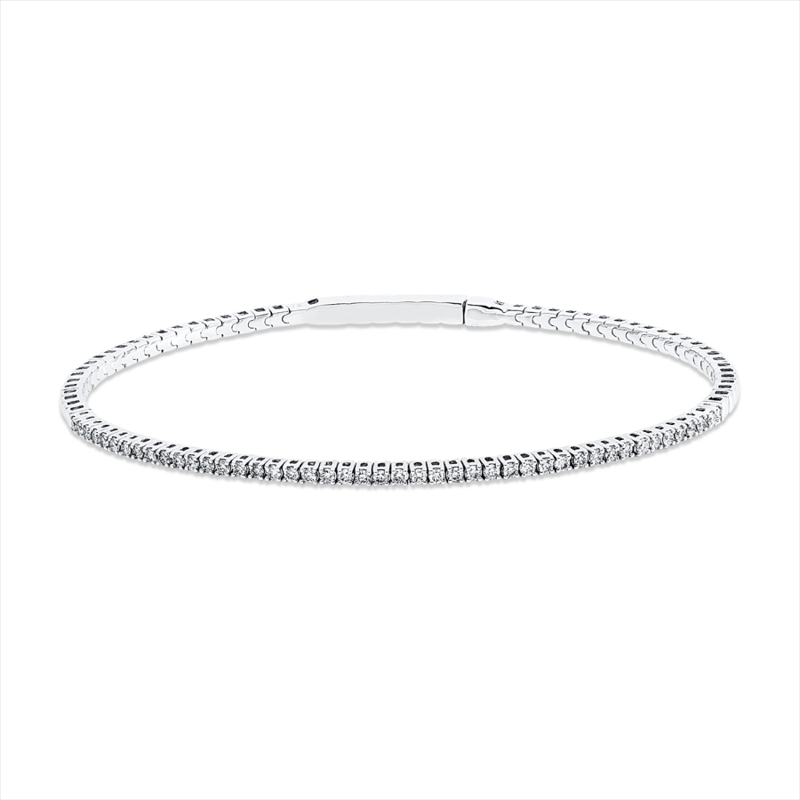Tennisarmband 4er-Krappe 14kt Weißgold Flex-Band, variabel mit 3,33ct Diamanten