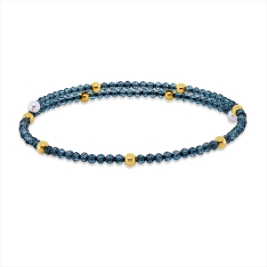 Armreif  18kt Gelbgold mit Farbstein