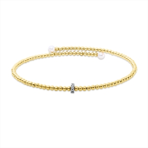 Armreif  18kt Gelbgold Fassung rhodiniert mit 0,06ct Diamanten