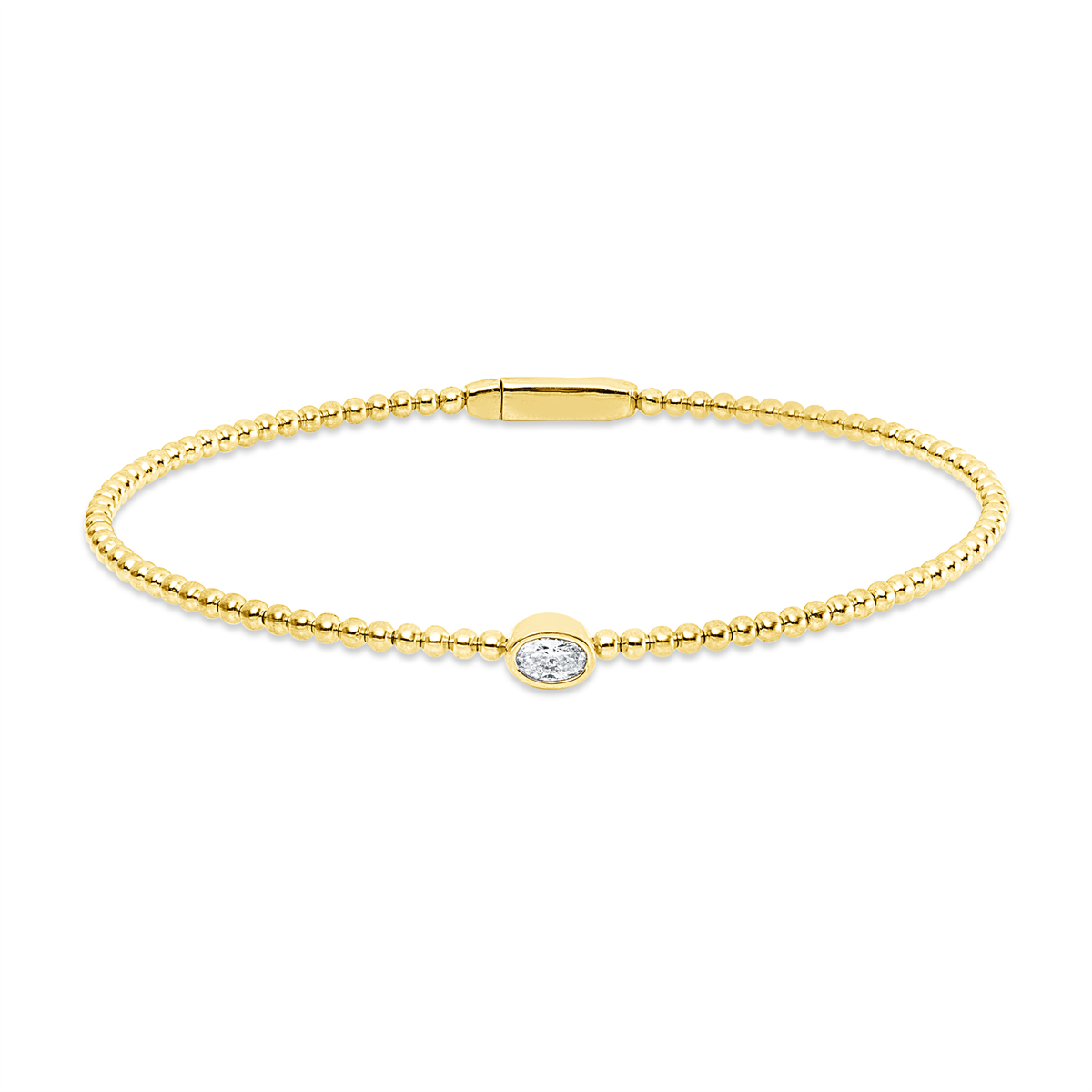 Solitaire Armreif Zarge 18kt Gelbgold mit 0,19ct Diamanten