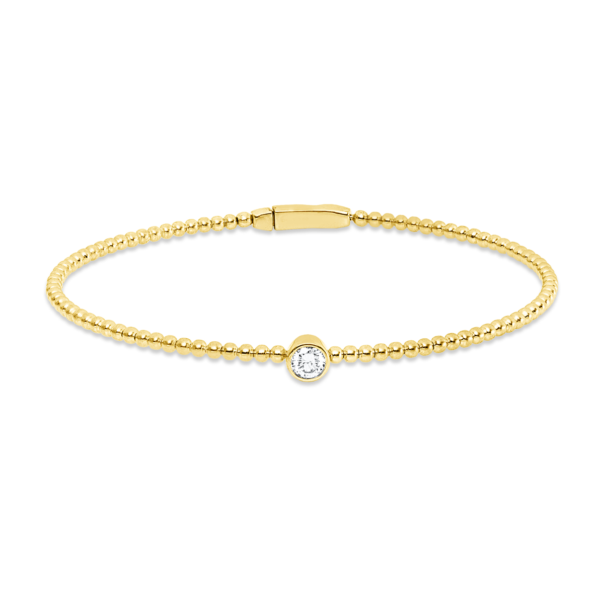 Solitaire Armreif Zarge 18kt Gelbgold mit 0,22ct Diamanten