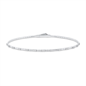 Armreif 18 kt WG, Flex-Band, variabel, rhodinier