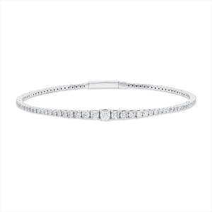 Tennisarmband  18kt Weißgold Flex-Band, variabel mit 2,17ct Diamanten