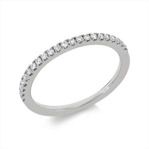 Memoire halb Ring  18kt Weißgold mit 0,16ct Diamanten