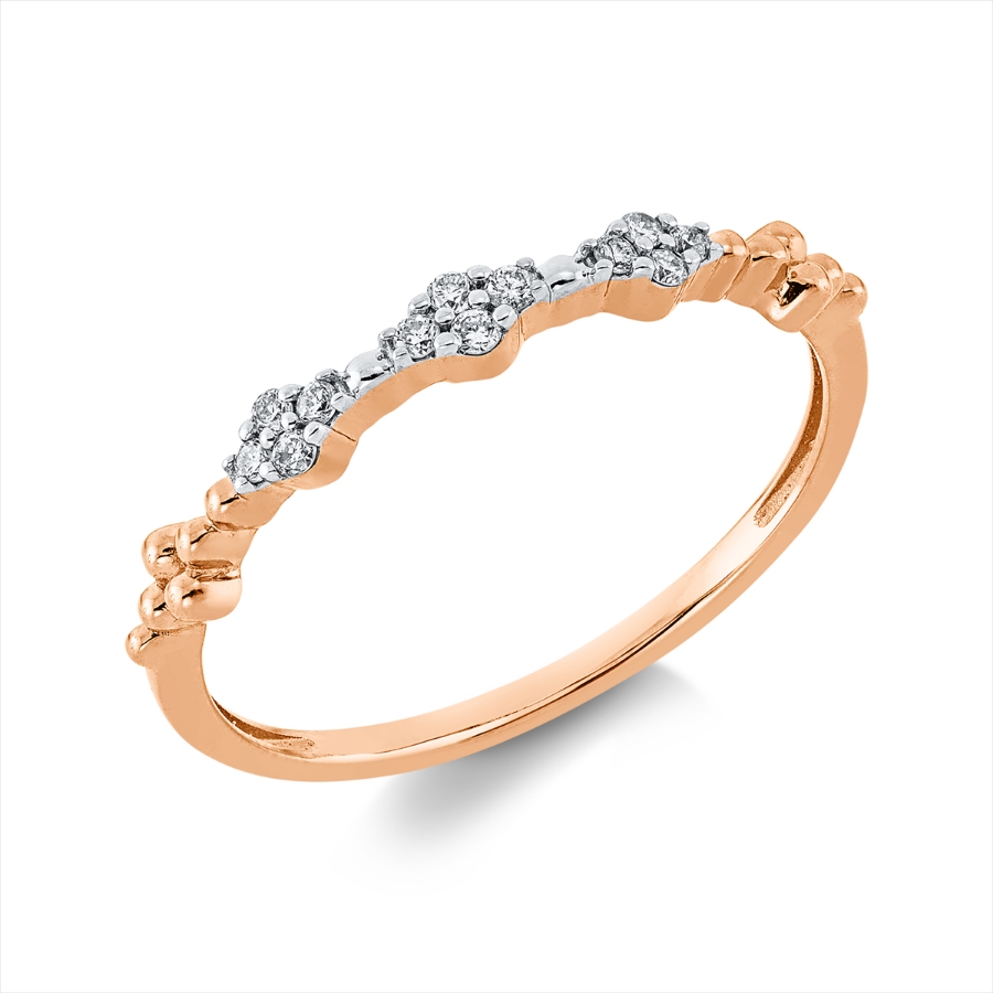 Ring 18 kt GG, Fassung rhodiniert