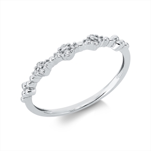 Ring 18 kt GG, Fassung rhodiniert