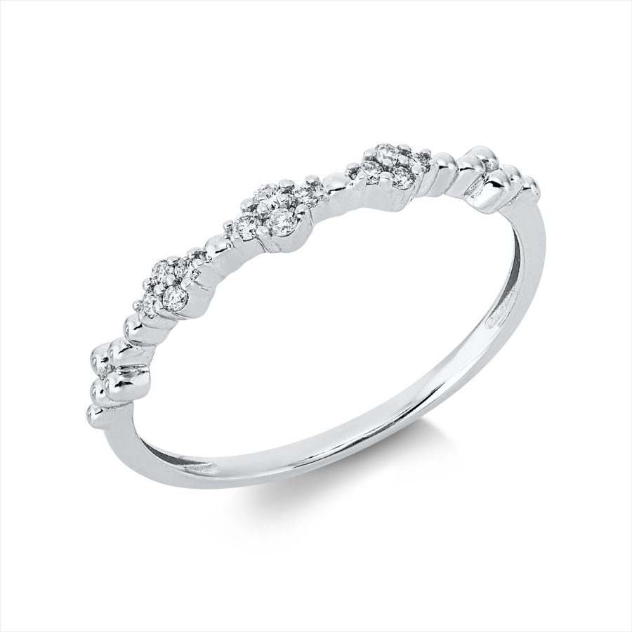 Ring 18 kt GG, Fassung rhodiniert