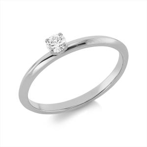 Solitaire Ring 4er-Krappe 18kt Gelbgold mit 0,14ct Diamanten