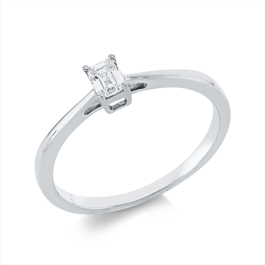 Solitaire Ring 4er-Krappe 18kt Gelbgold mit 0,20ct Diamanten