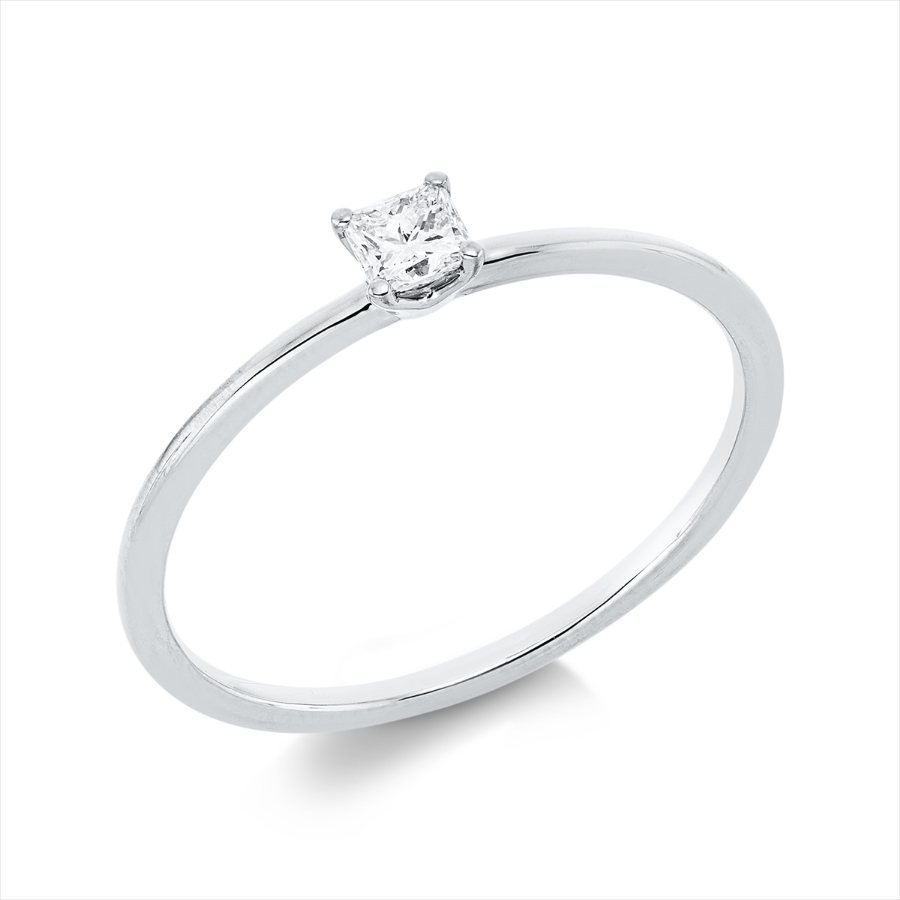 Solitaire Ring 4er-Krappe 18kt Gelbgold mit 0,15ct Diamanten