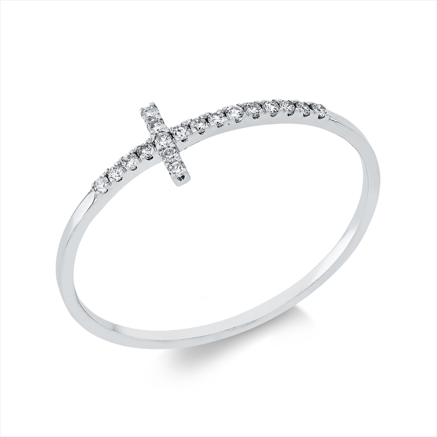 Ring 18 kt GG+WG Kreuz