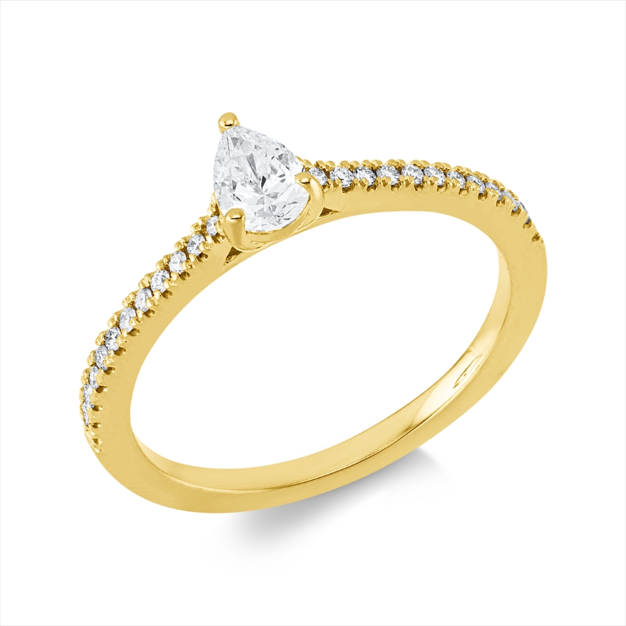 Ring 3er-Krappe 18 kt GG Tropfen