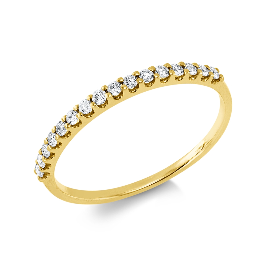 Memoire halb Ring 2er-Krappe 14kt Gelbgold mit 0,18ct Diamanten