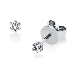 Solitaire Ohrstecker 6er-Krappe 14kt Gelbgold mit 0,10ct Diamanten