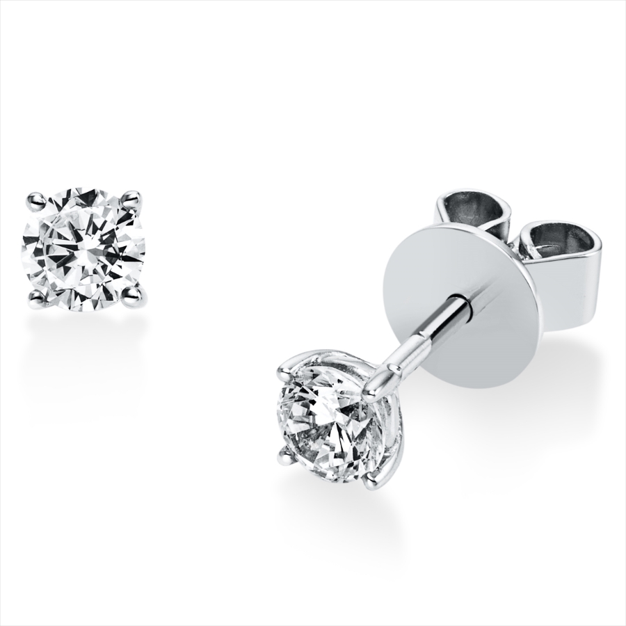 Solitaire Ohrstecker 4er-Krappe 14kt Gelbgold mit 0,40ct Diamanten