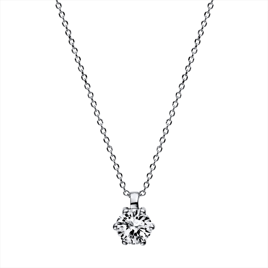 Solitaire Collier 6er-Krappe 14kt Weißgold mit 0,25ct Diamanten