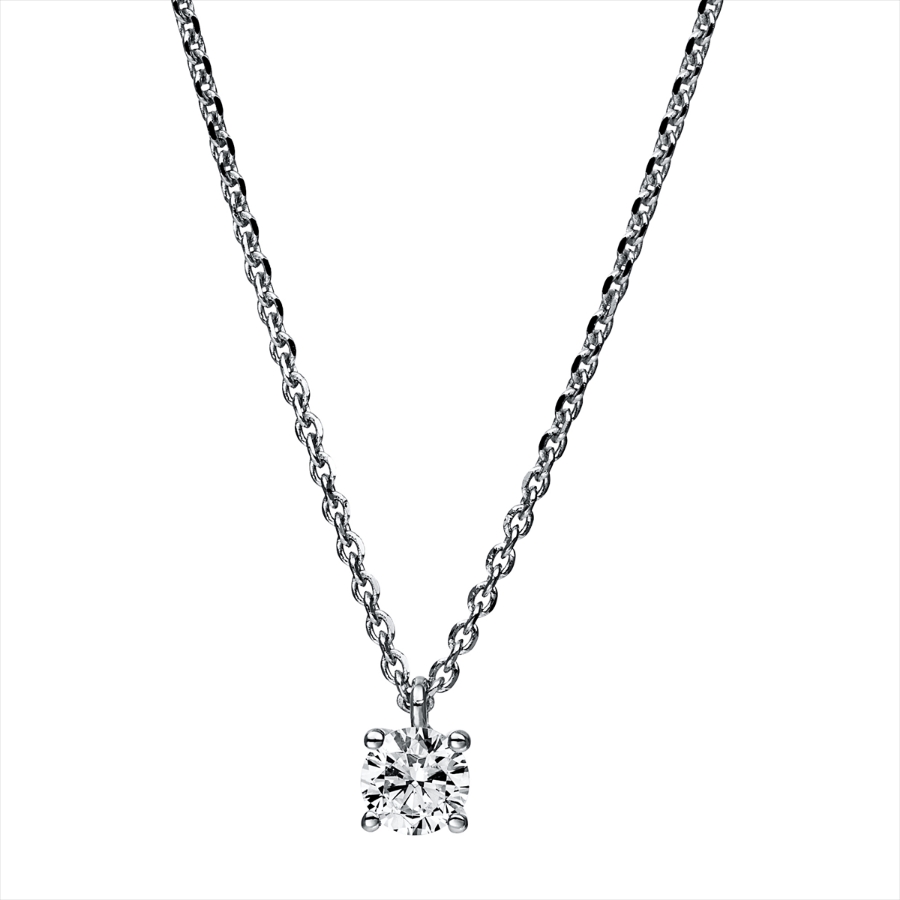 Solitaire Collier 4er-Krappe 14kt Weißgold mit 0,25ct Diamanten
