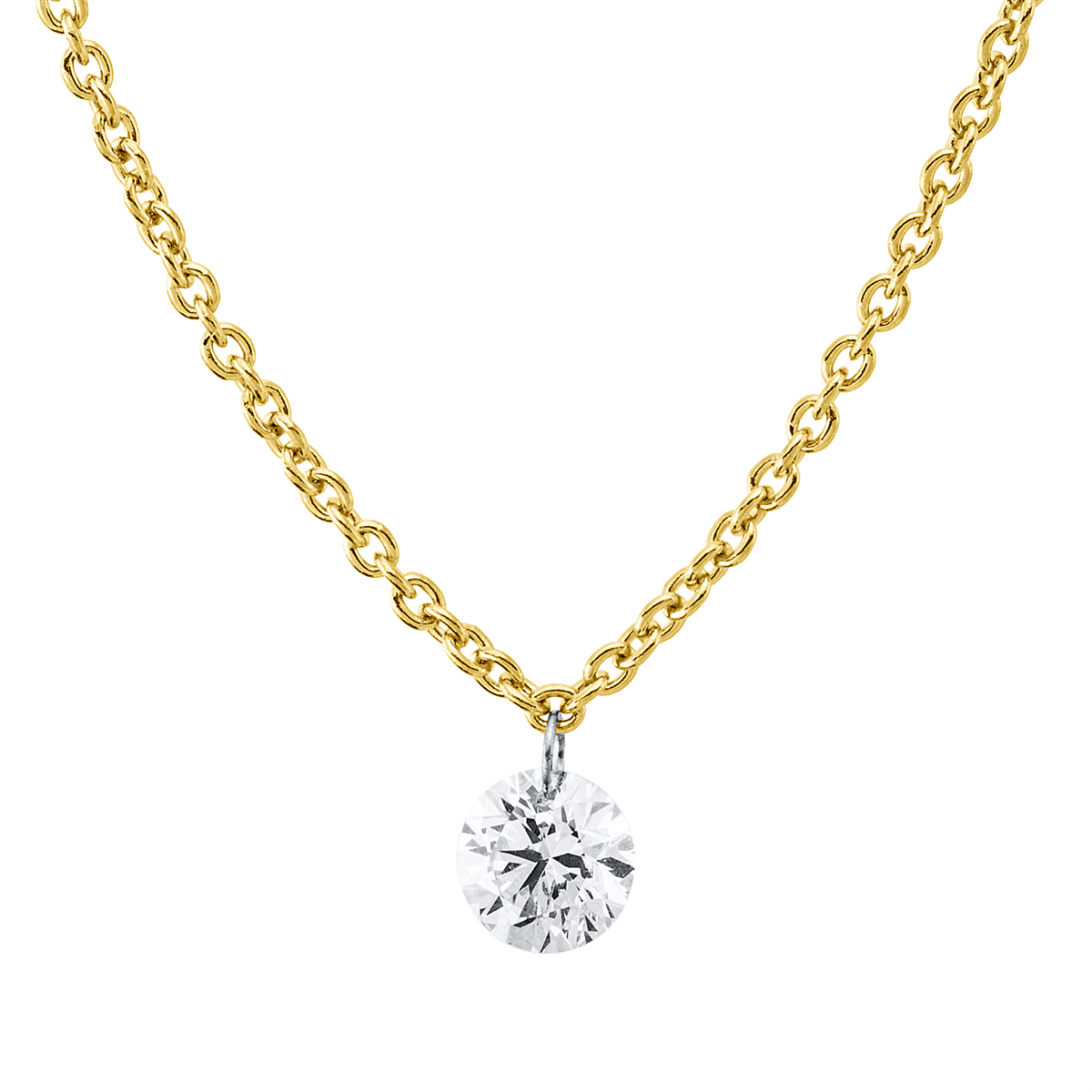 Collier 18 kt GG+WG, mit ZÖ 42 cm