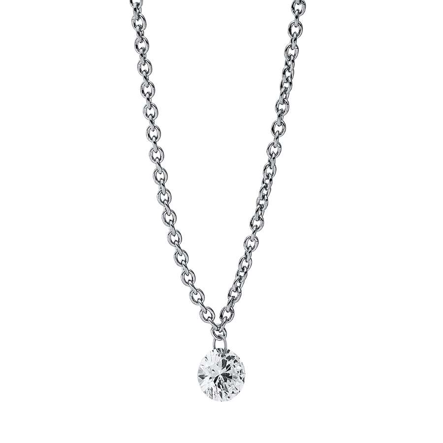 Collier 18 kt GG+WG, mit ZÖ 42 cm