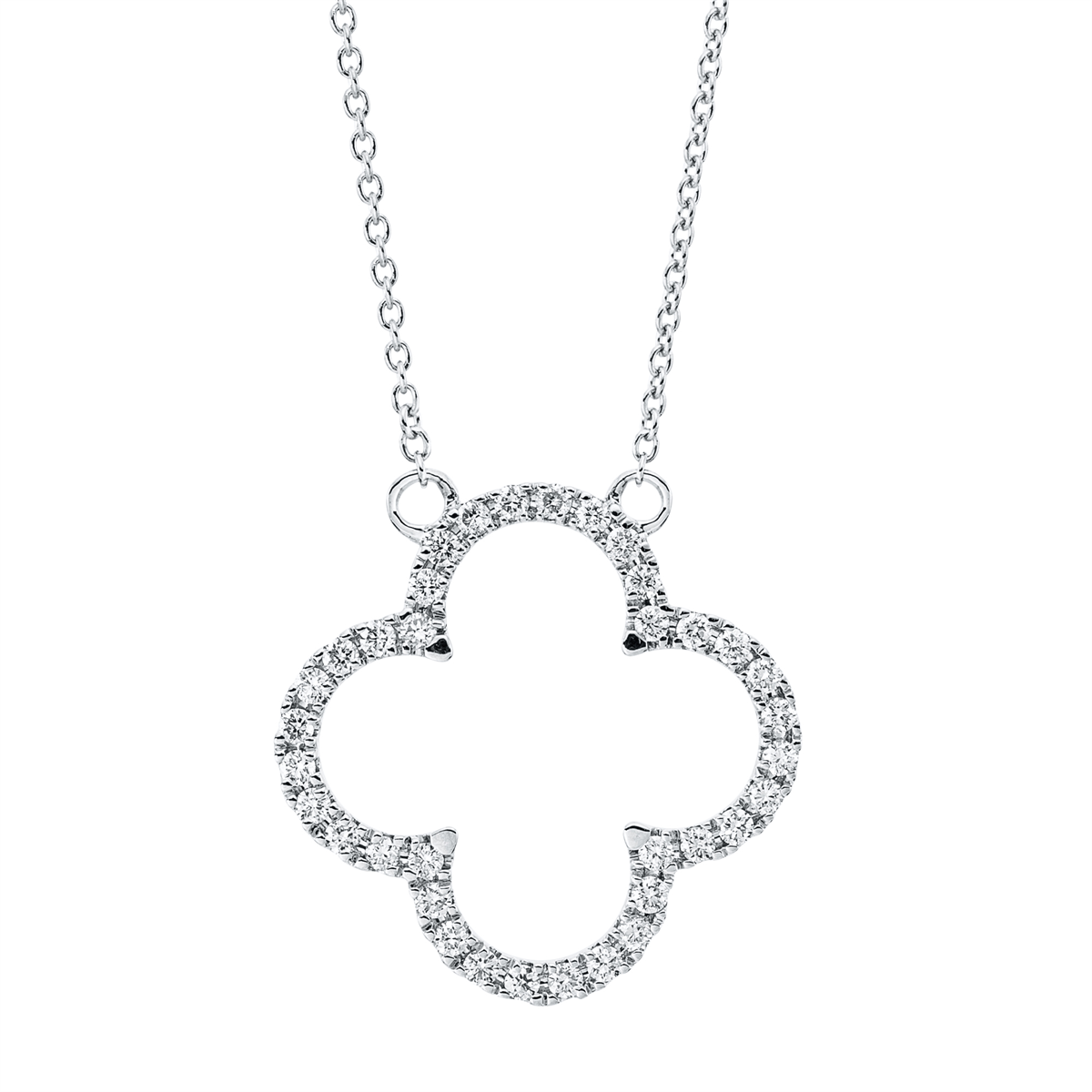 Collier 18 kt WG, mit ZÖ 42 cm