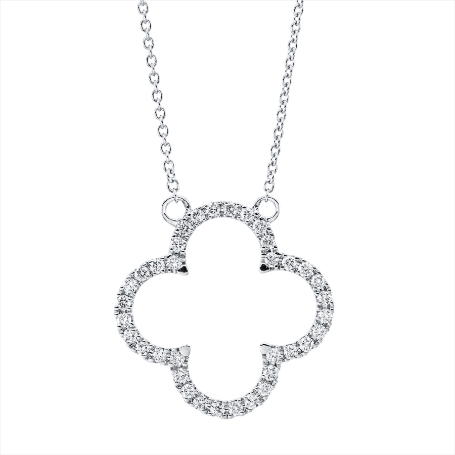 Collier 18 kt WG, mit ZÖ 42 cm