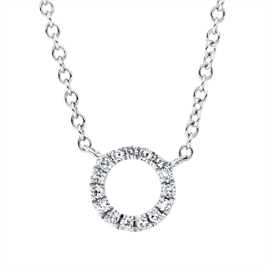 Collier 18 kt WG Kreis, mit ZÖ 43 cm + 40,6 cm