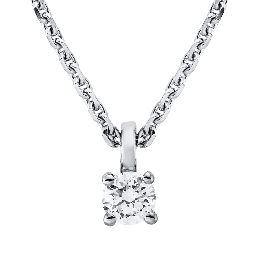 Solitaire Collier 4er-Krappe 18kt Gelbgold mit ZÖ 42 cm mit 0,15ct Diamanten