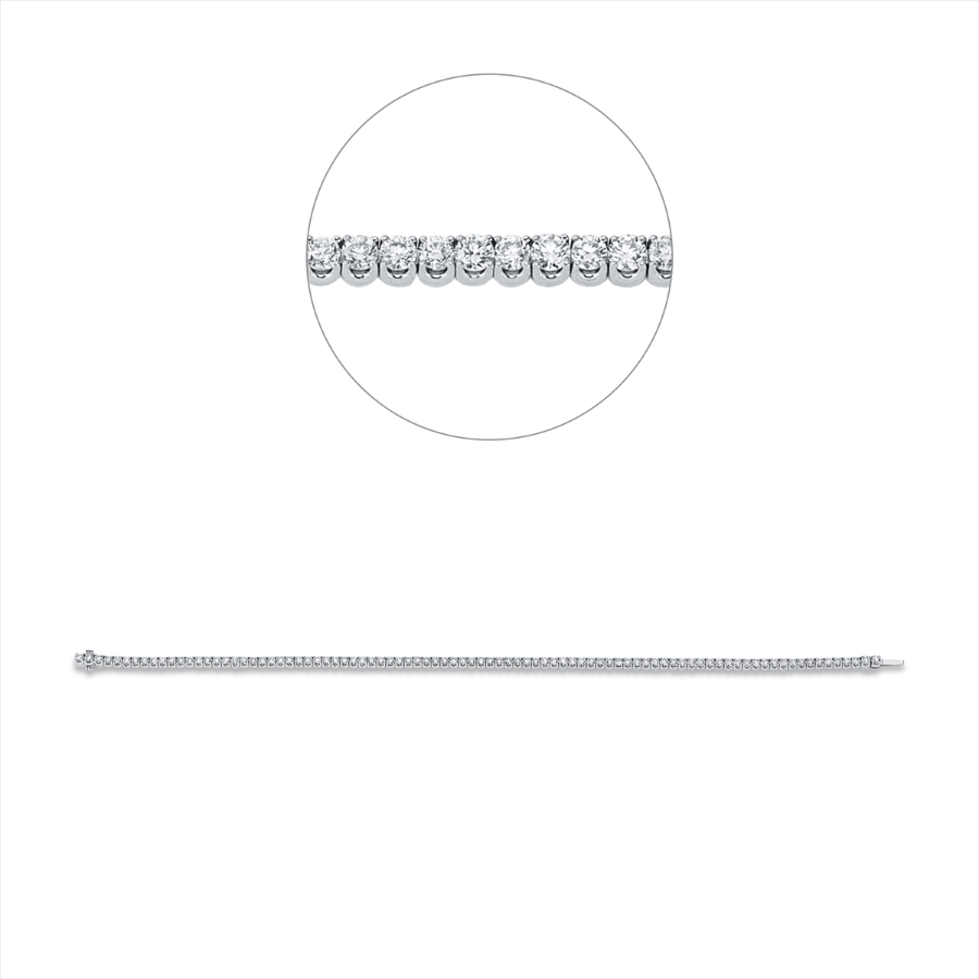 Tennisarmband 4er-Krappe 18kt Weißgold With American Lock mit 2,50ct Diamanten
