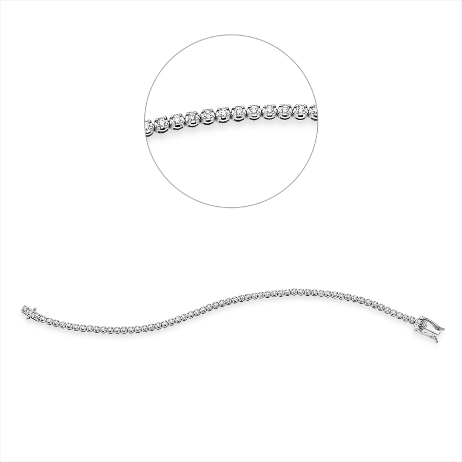 Tennisarmband 4er-Krappe 18kt Gelbgold / Weißgold mit 1,01ct Diamanten