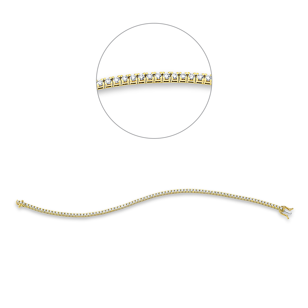 Tennisarmband 4er-Krappe 18kt Gelbgold / Weißgold mit 1,50ct Diamanten