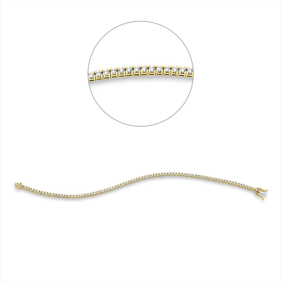 Tennisarmband 4er-Krappe 18kt Gelbgold / Weißgold mit 1,50ct Diamanten