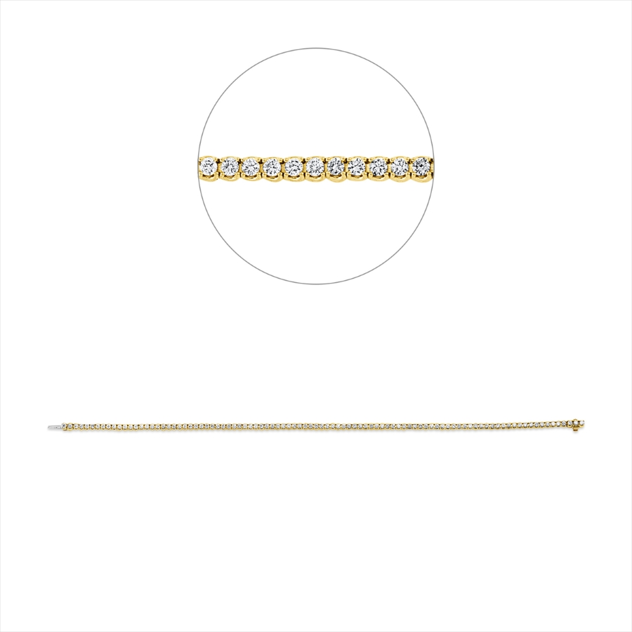 Tennisarmband 4er-Krappe 18kt Gelbgold / Weißgold with American Lock mit 1,52ct Diamanten