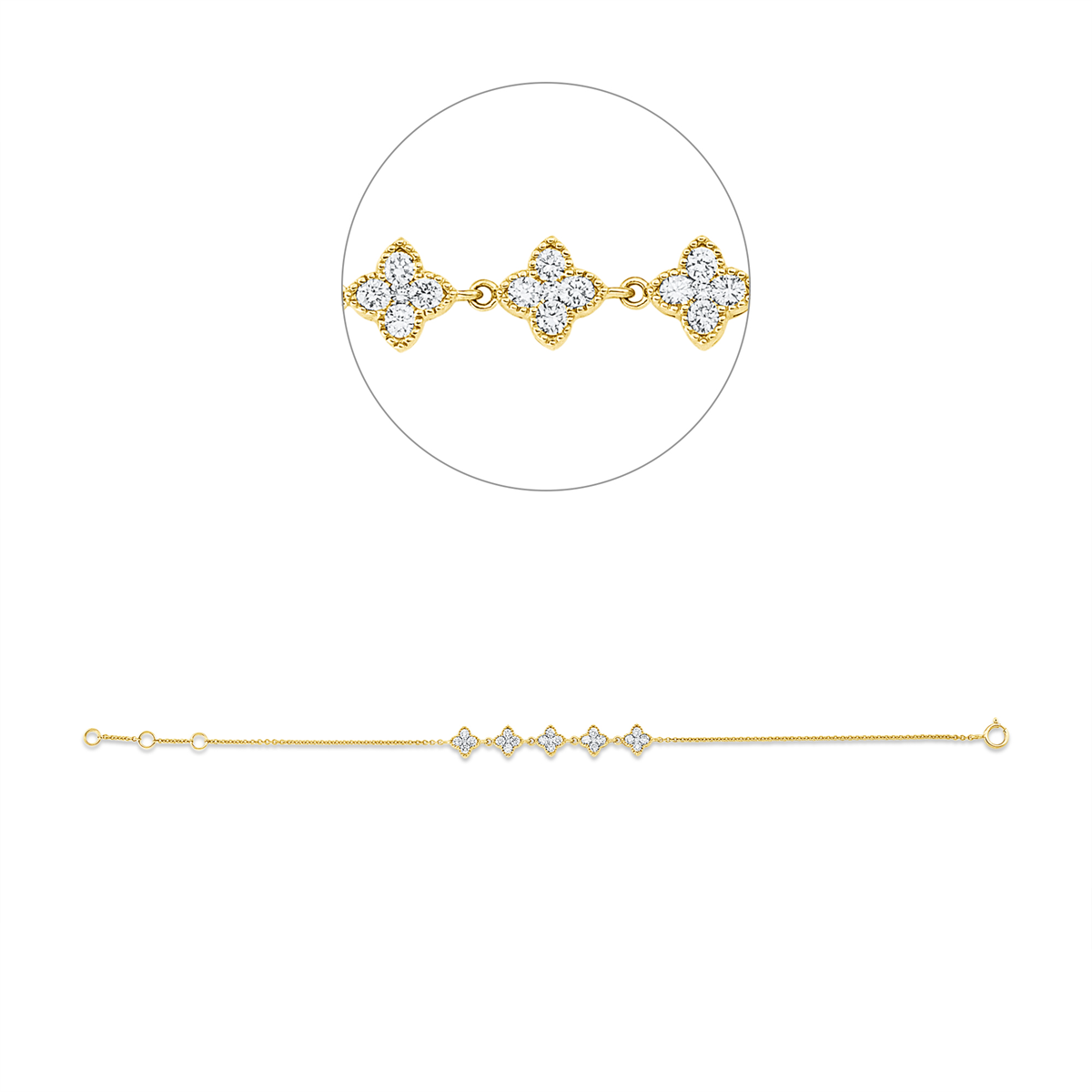 Armband 18 kt GG, mit ZÖ 15,5 cm + 16,5 cm