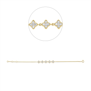 Armband 18 kt GG, mit ZÖ 15,5 cm + 16,5 cm