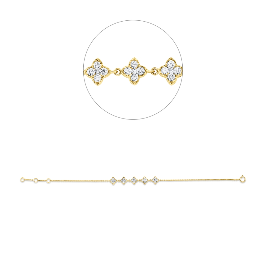 Armband 18 kt GG, mit ZÖ 15,5 cm + 16,5 cm