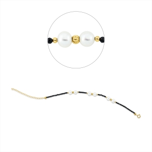 Armband  18kt Gelbgold mit ZÖ 15 cm mit Farbstein