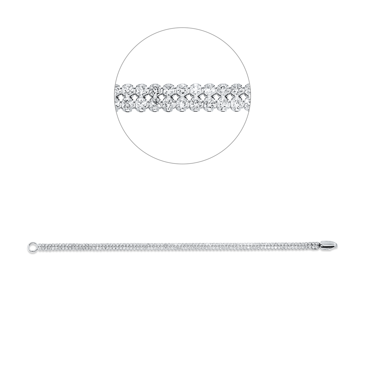 Tennisarmband  18kt Weißgold mit 3,56ct Diamanten