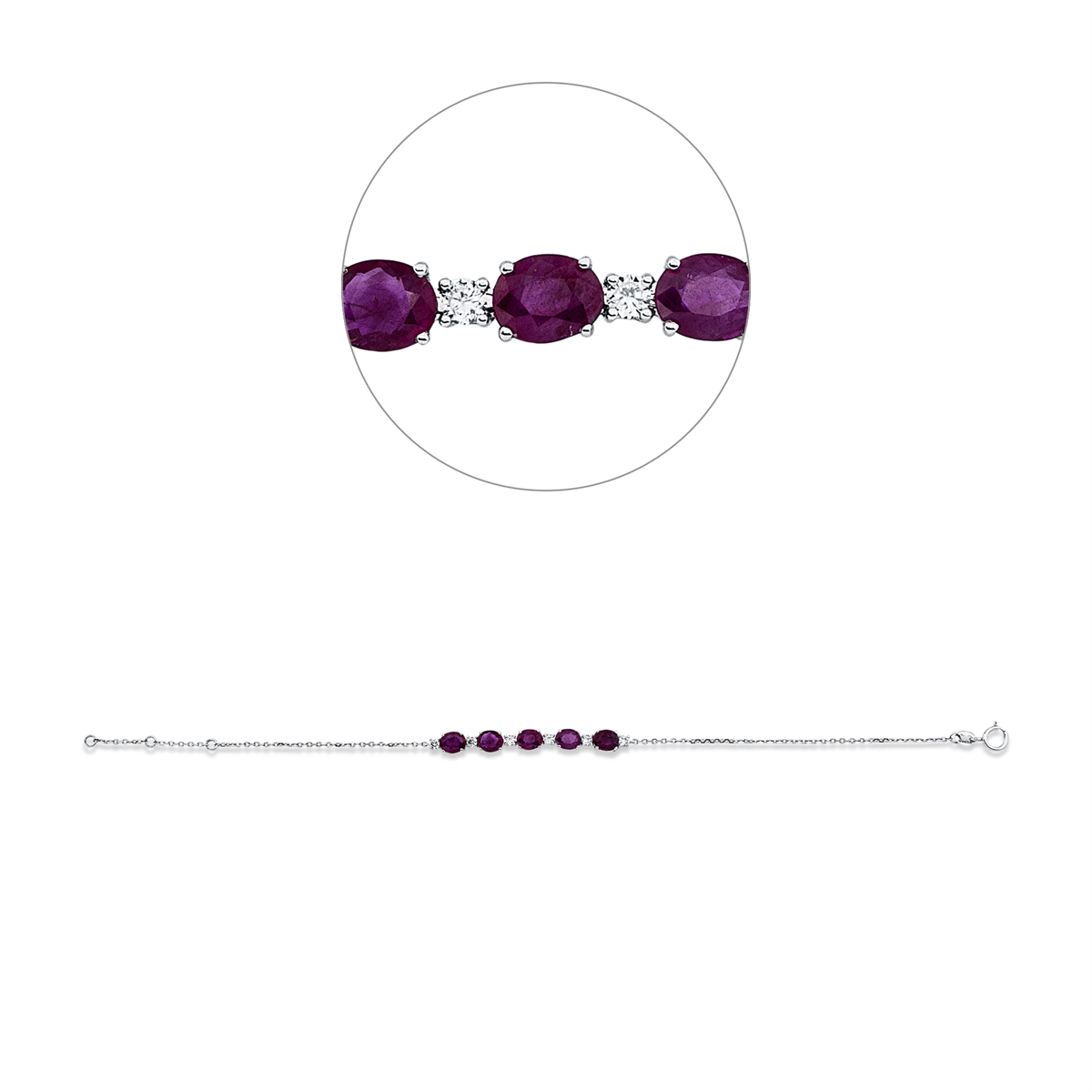 Armband 18 kt WG, mit ZÖ 15 cm + 16 cm