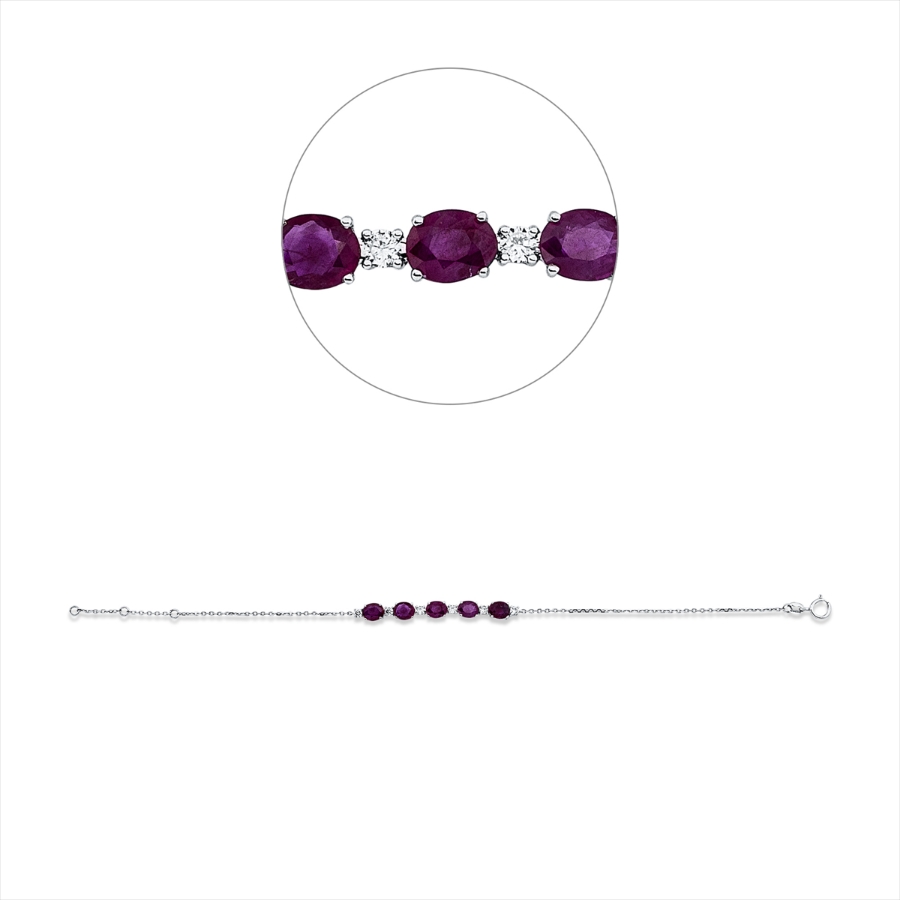 Armband 18 kt WG, mit ZÖ 15 cm + 16 cm