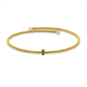 Armreif  18kt Gelbgold / Weißgold mit 0,03ct Diamanten