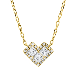 Collier 18 kt Herz, ZÖ 40,6+43 cm
