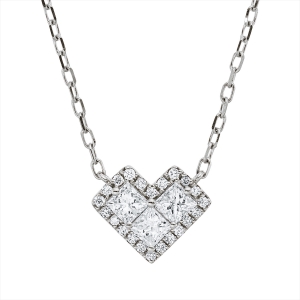 Collier 18 kt Herz, ZÖ 40,6+43 cm
