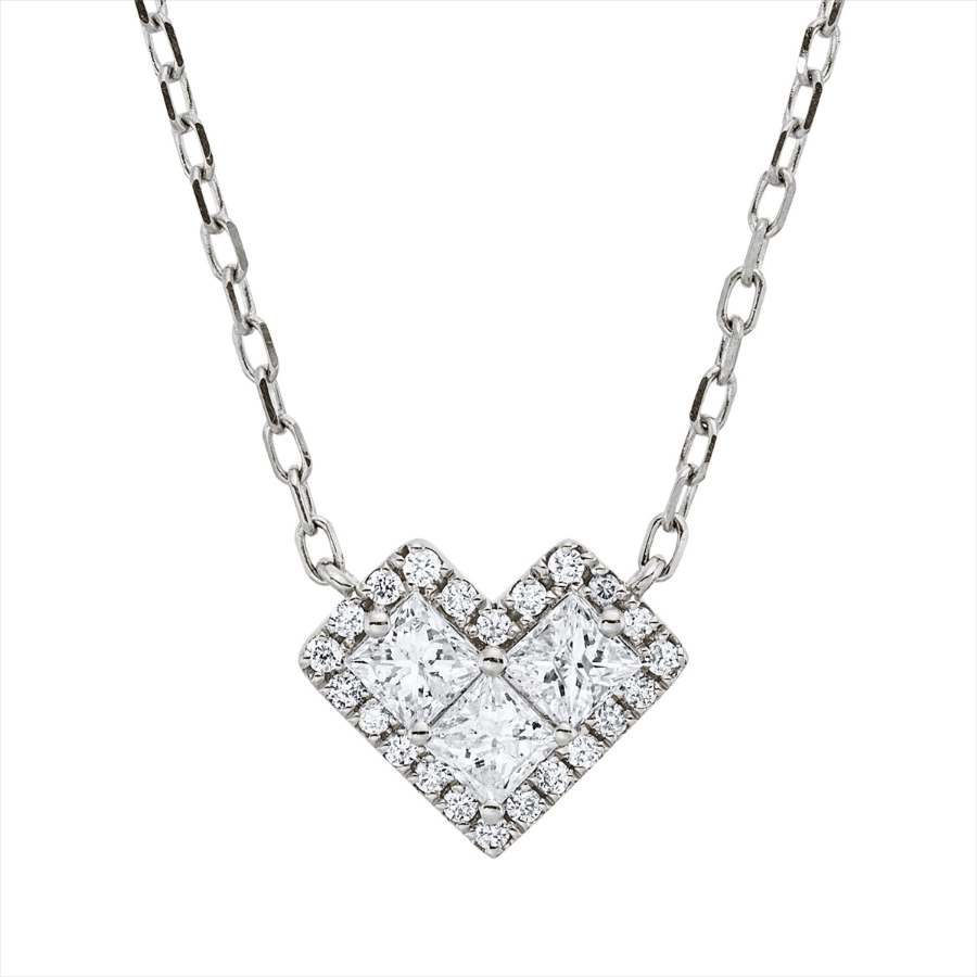 Collier 18 kt Herz, ZÖ 40,6+43 cm
