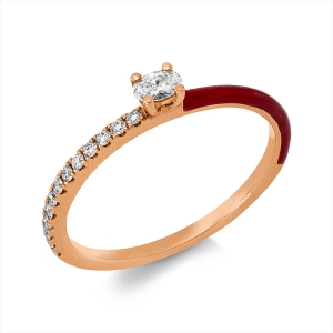 Ring 4er-Krappe 18kt Rotgold mit Farbstein