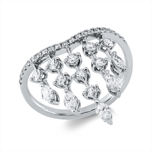 Ring  18kt Weißgold mit 0,96ct Diamanten