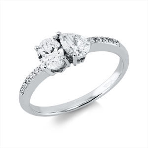 Ring  18kt Weißgold mit 0,84ct Diamanten