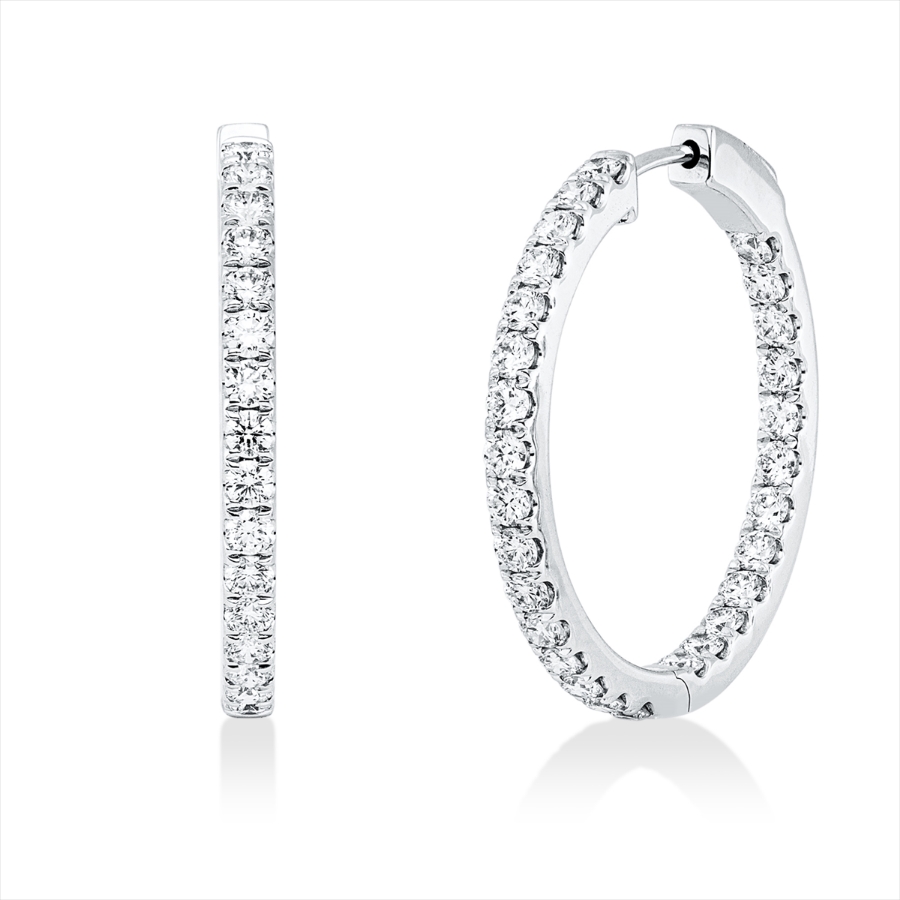 Creolen  18kt Weißgold mit 1,61ct Diamanten