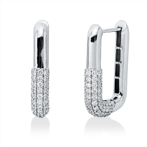 Pavé Creolen  18kt Weißgold mit 1,17ct Diamanten