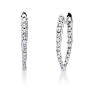 Creolen  18kt Weißgold mit 0,56ct Diamanten